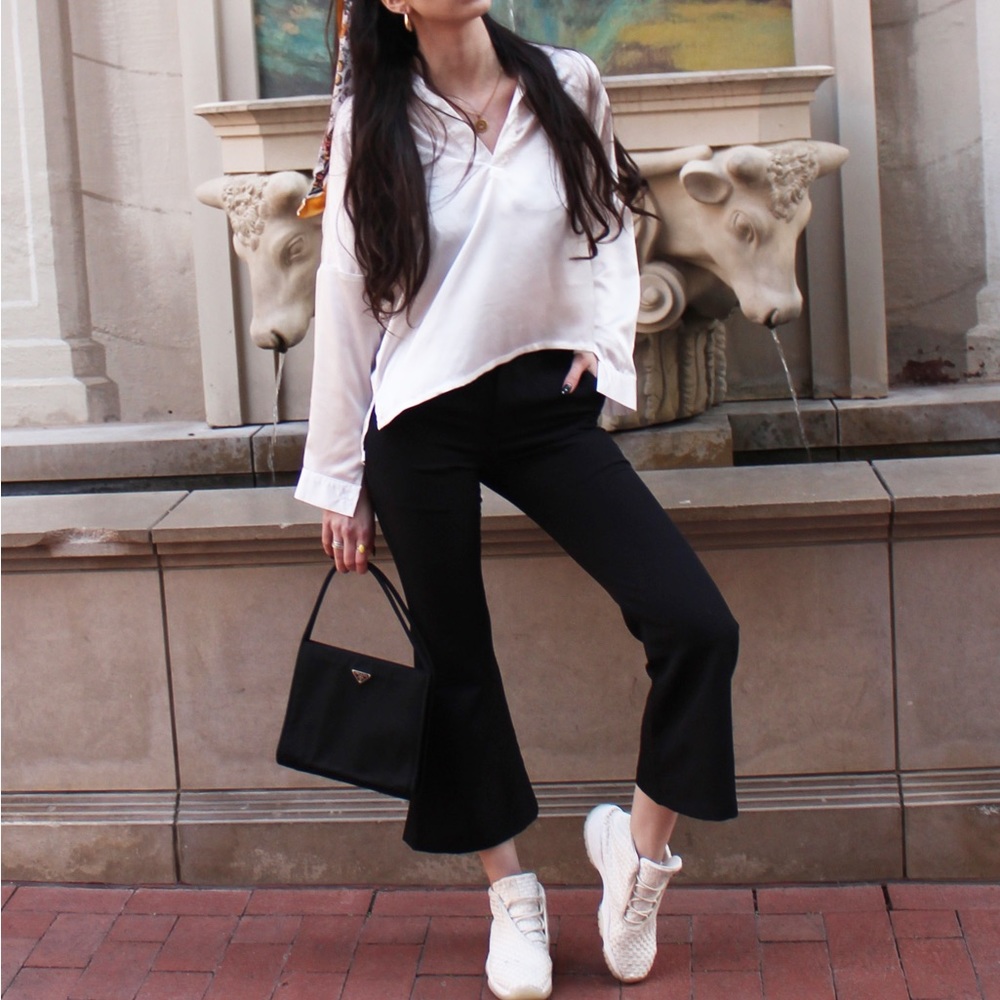 Office Flare Pant Suit, Low Rise Pant, Black Bell Pant, bootcut black pant